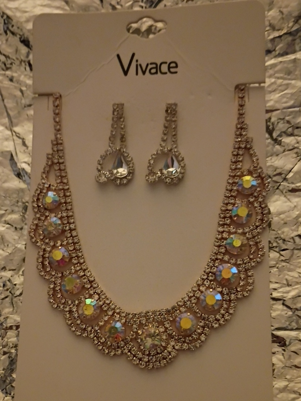 Gold-Tone Crystal Necklace & Earring Set - Gold Crystal